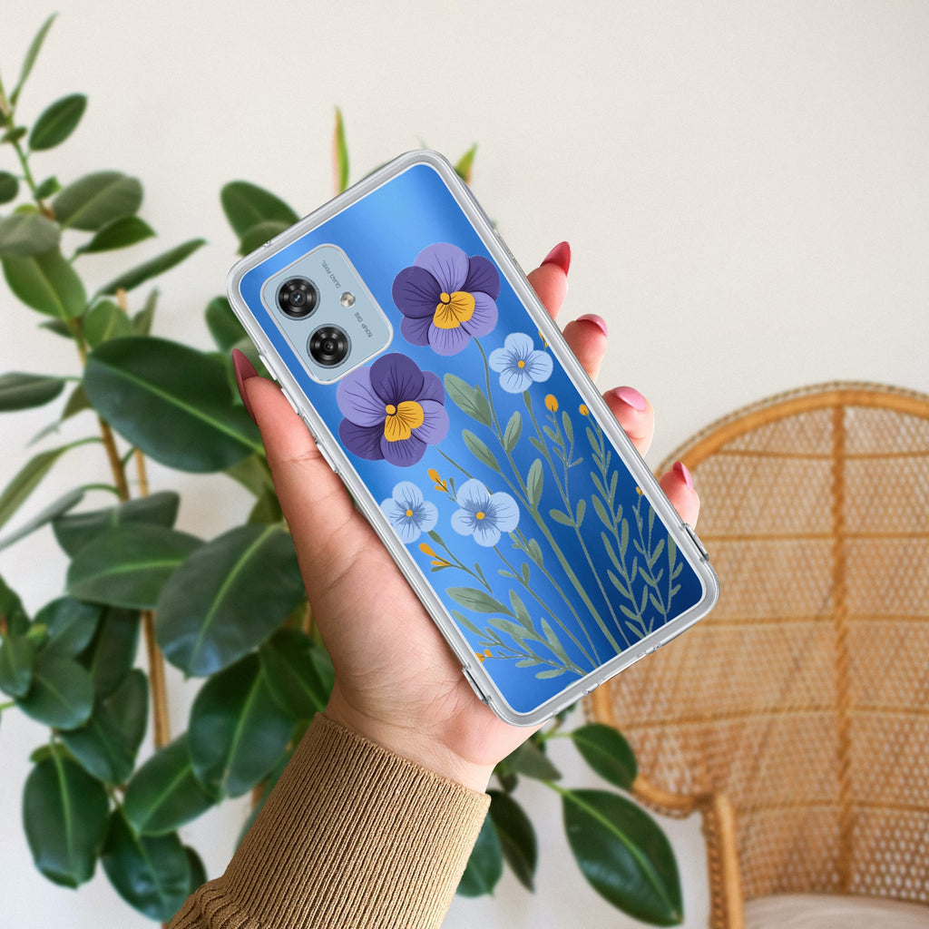Pansies flowers Anti Yellow Case For Motorola G64 5G