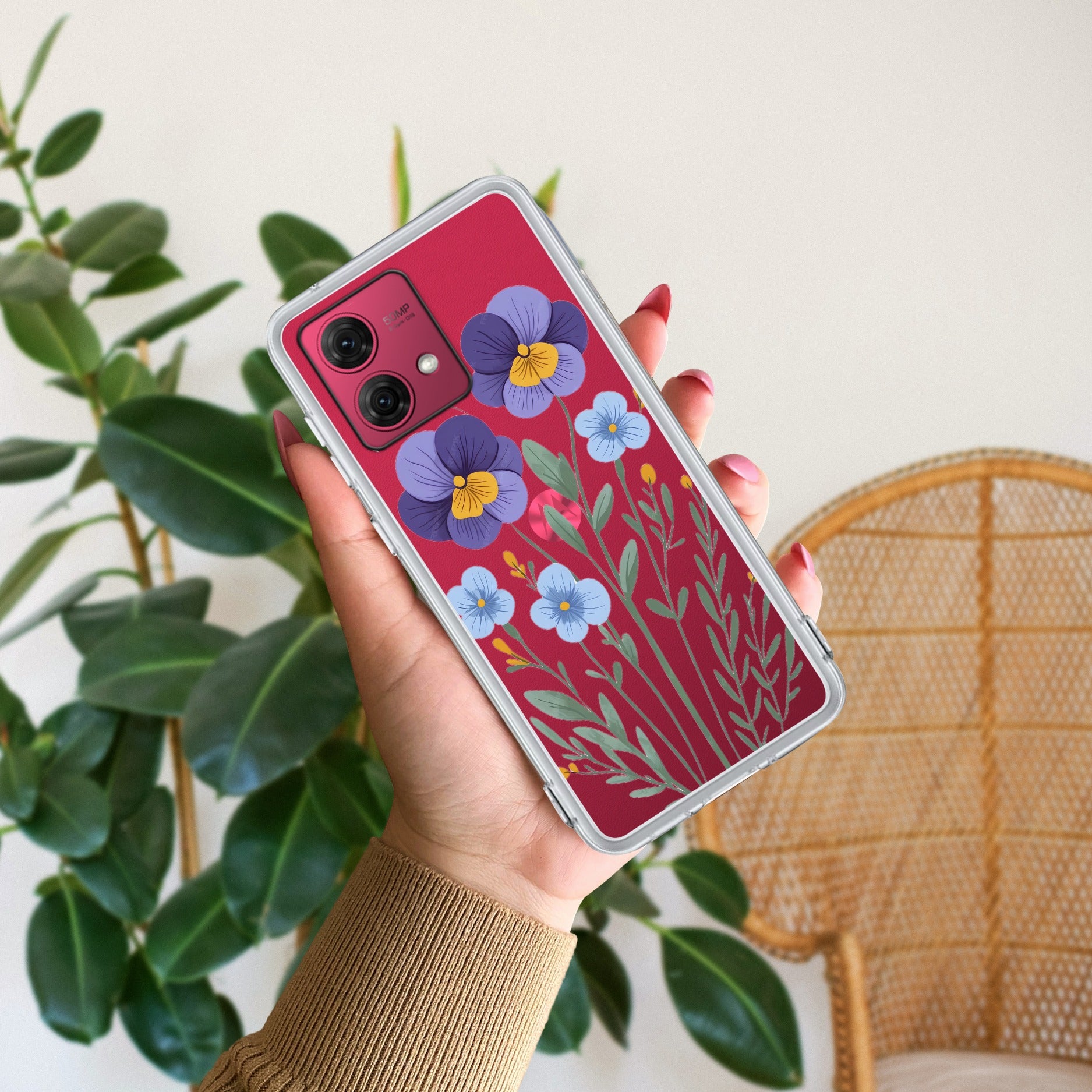 Pansies flowers Anti Yellow Case For Motorola G84 5G