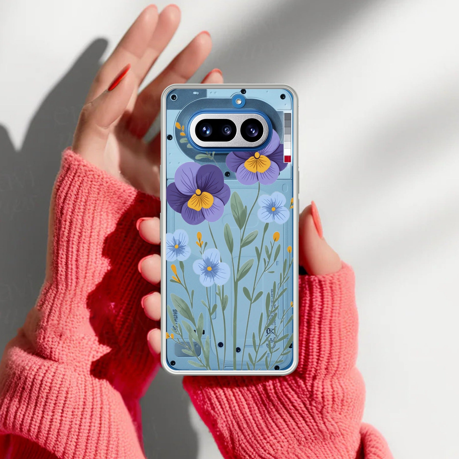 Pansies flowers Transparent Silicon Case For Nothing Phone 4A 5G