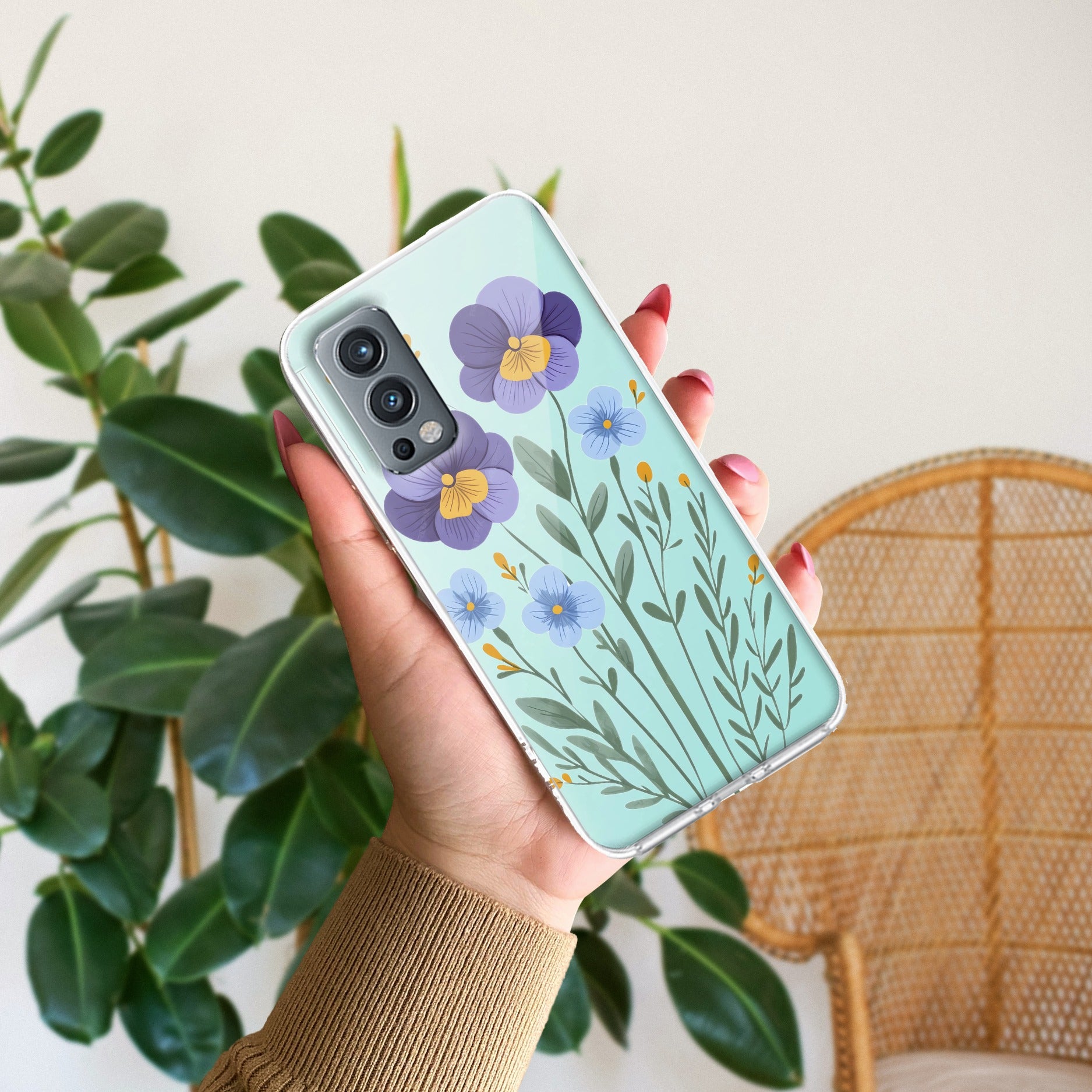 Pansies flowers Anti Yellow Case For OnePlus Nord 2 5G