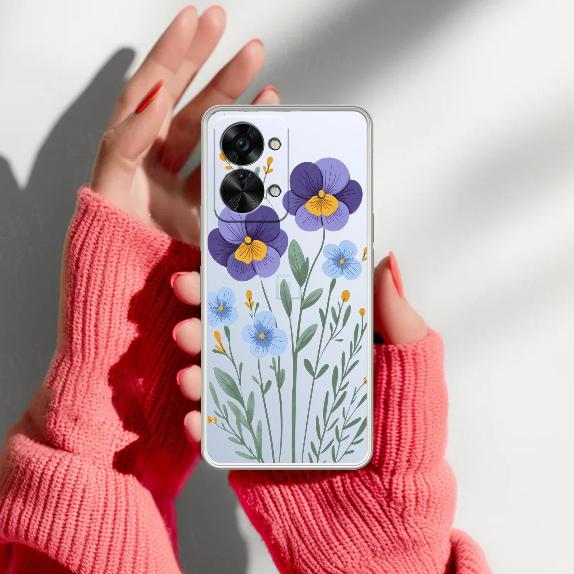Pansies flowers Anti Yellow Case For OnePlus Nord 2T 5G