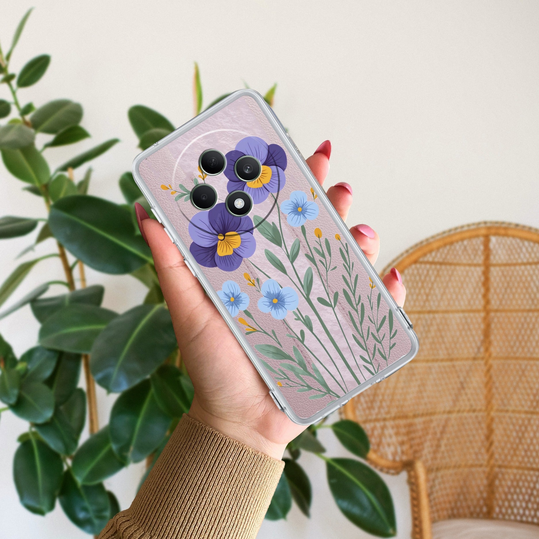 Pansies flowers Anti Yellow Case For Oppo F27 5G