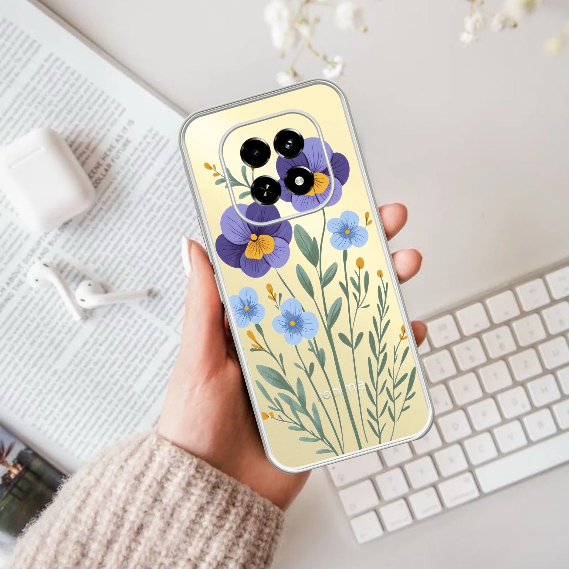 Pansies flowers Transparent Silicon Case For Oppo F29 5G