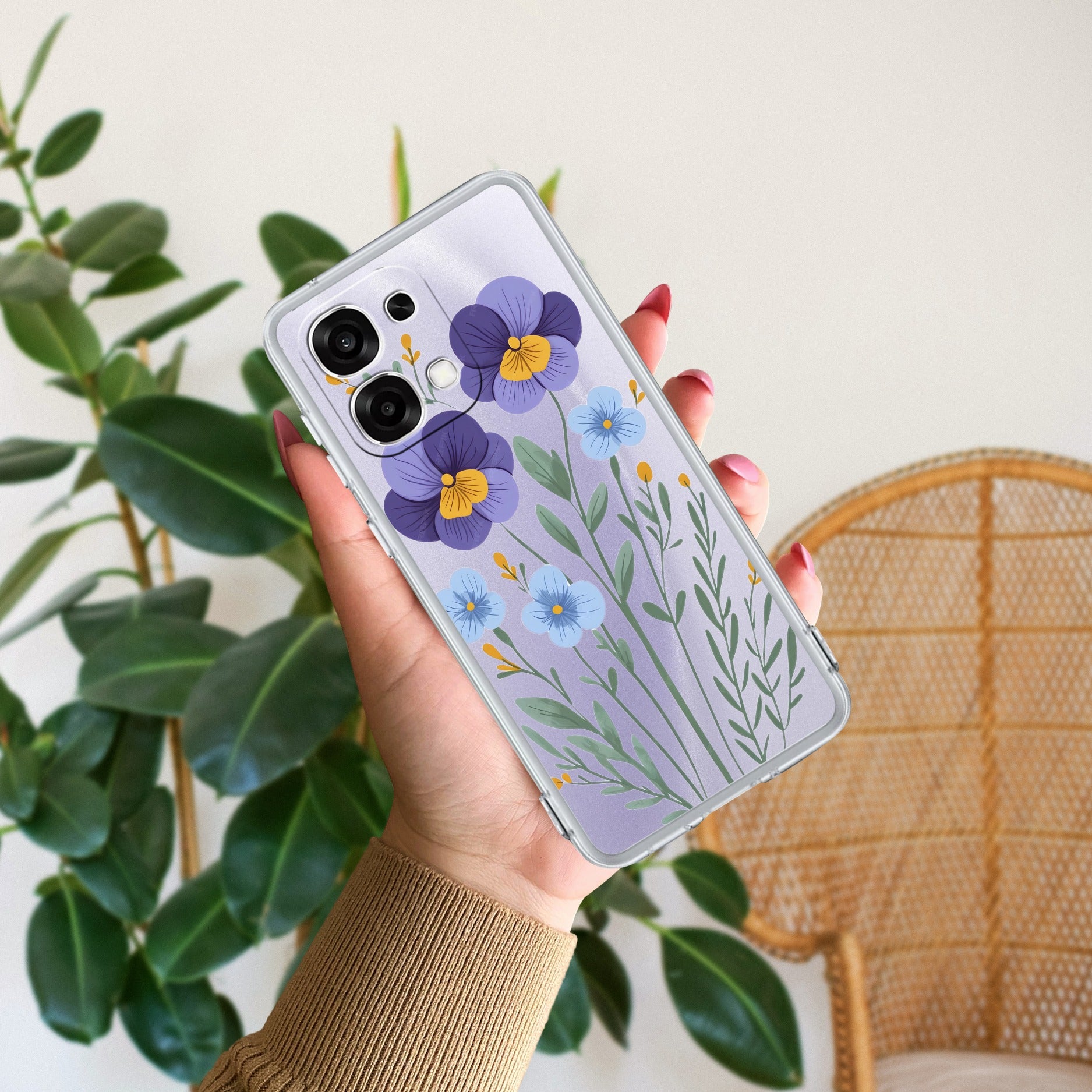 Pansies flowers Transparent Silicon Case For Oppo F33 5G