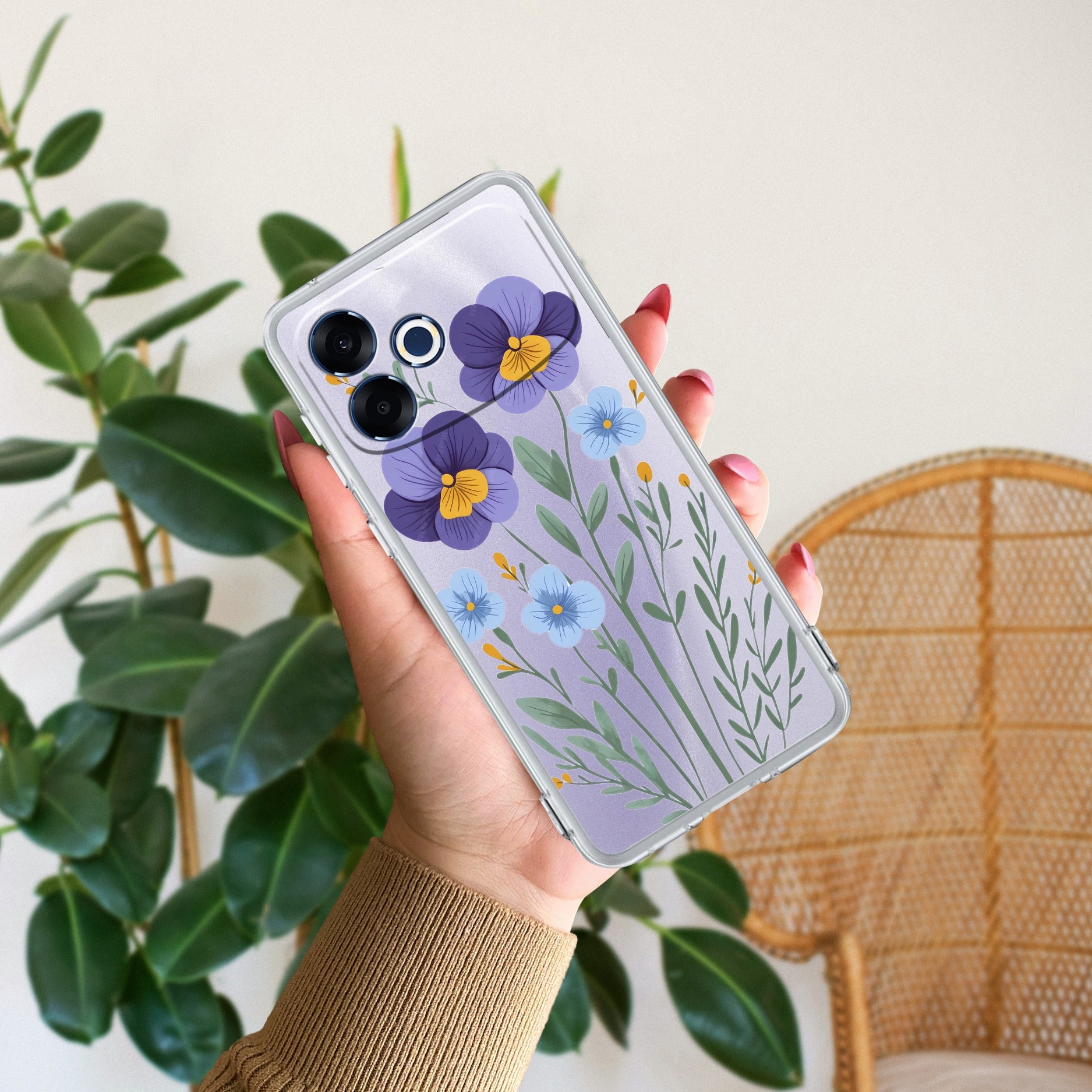 Pansies flowers Transparent Silicon Case For Oppo F33 Pro 5G