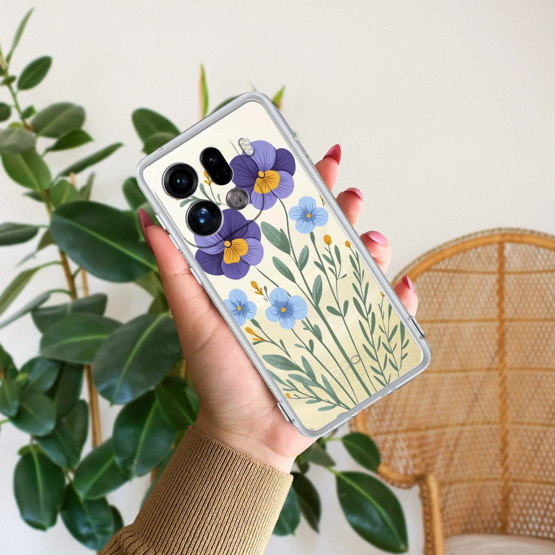 Pansies flowers Anti Yellow Case For Oppo Find X9 Pro 5G