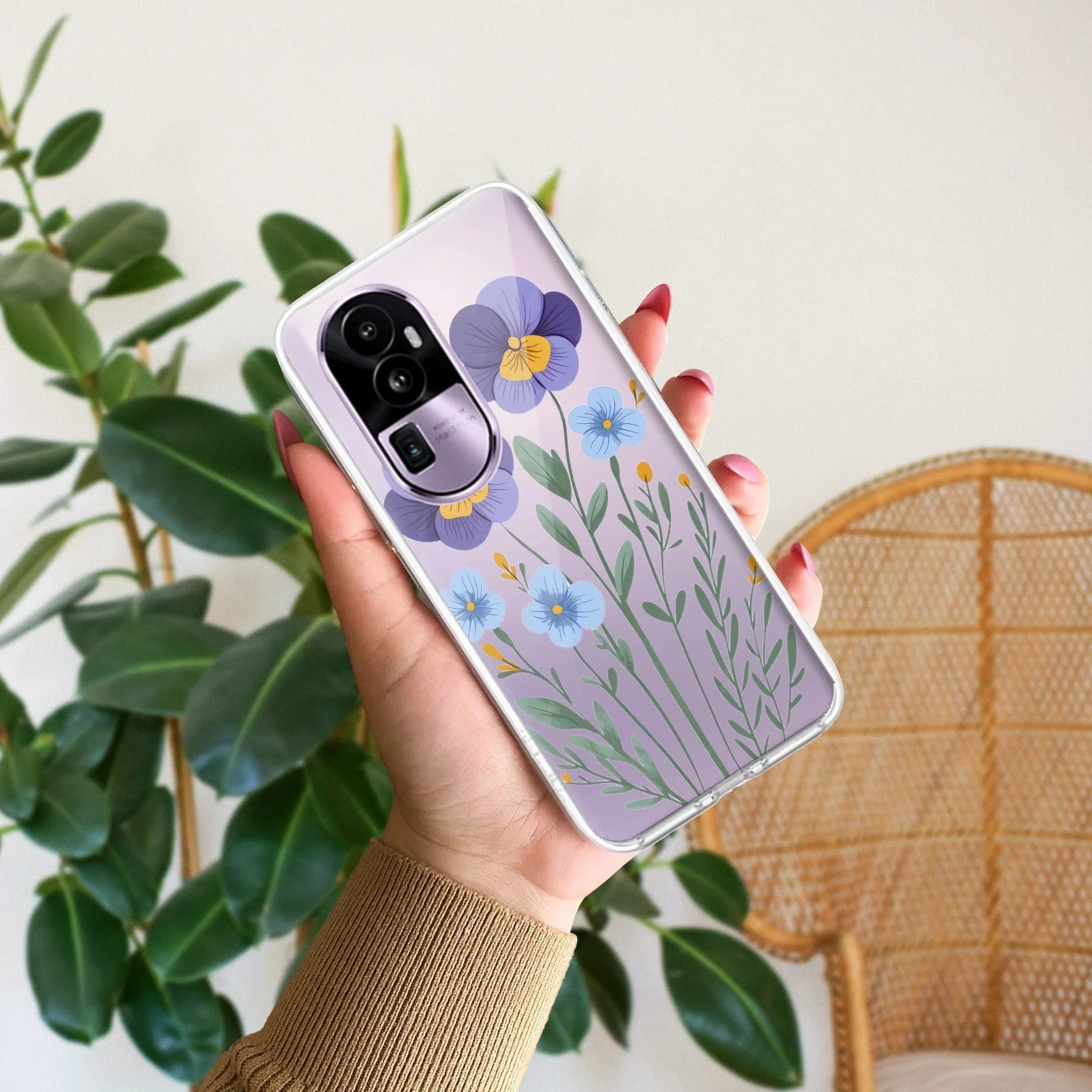 Pansies flowers Transparent Silicon Case For Oppo A78 5G