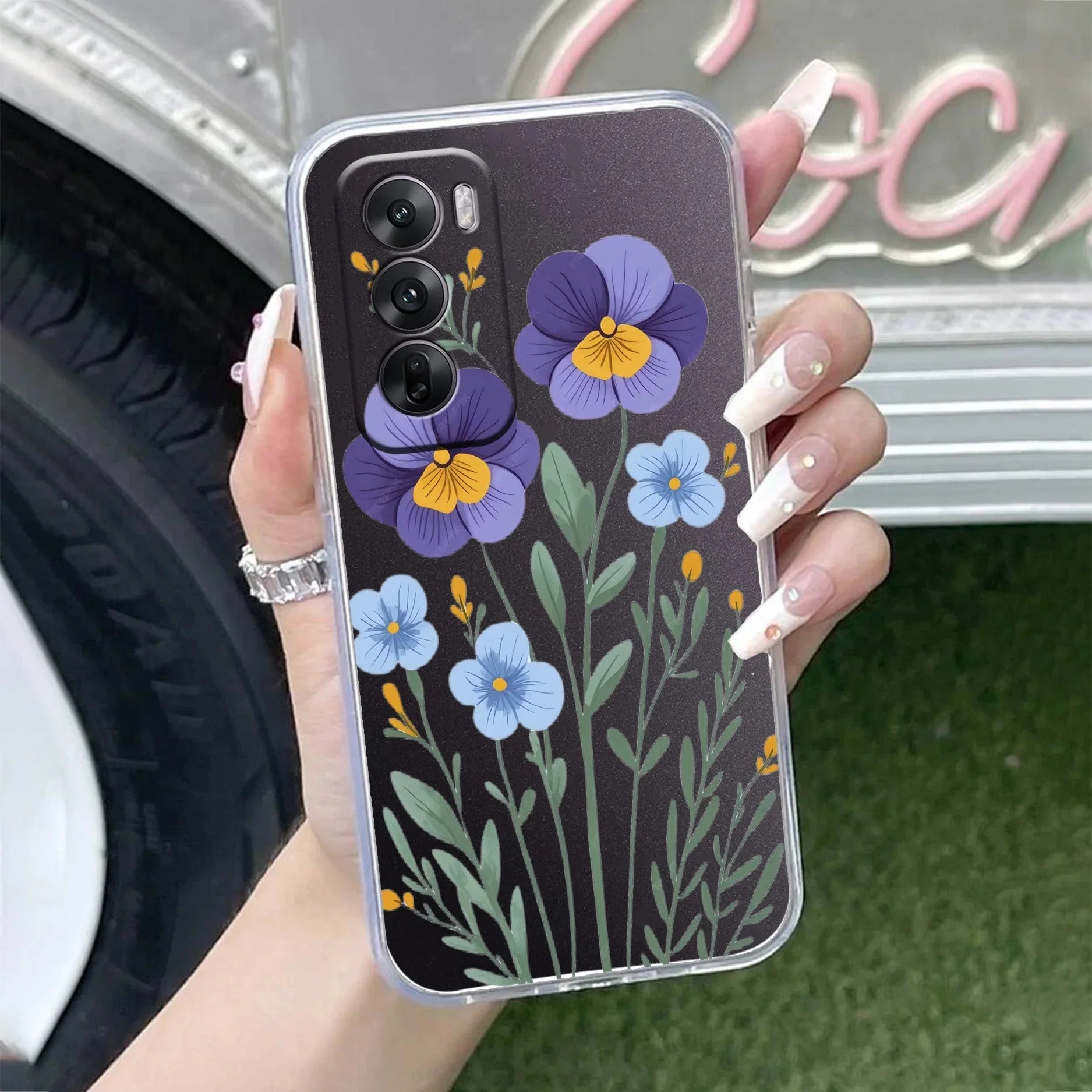 Pansies flowers Anti Yellow Case For Oppo Reno 12 Pro 5G
