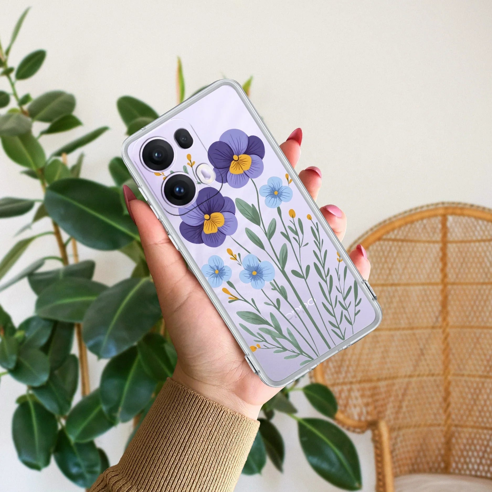 Pansies flowers Anti Yellow Case For Oppo Reno 13 Pro 5G