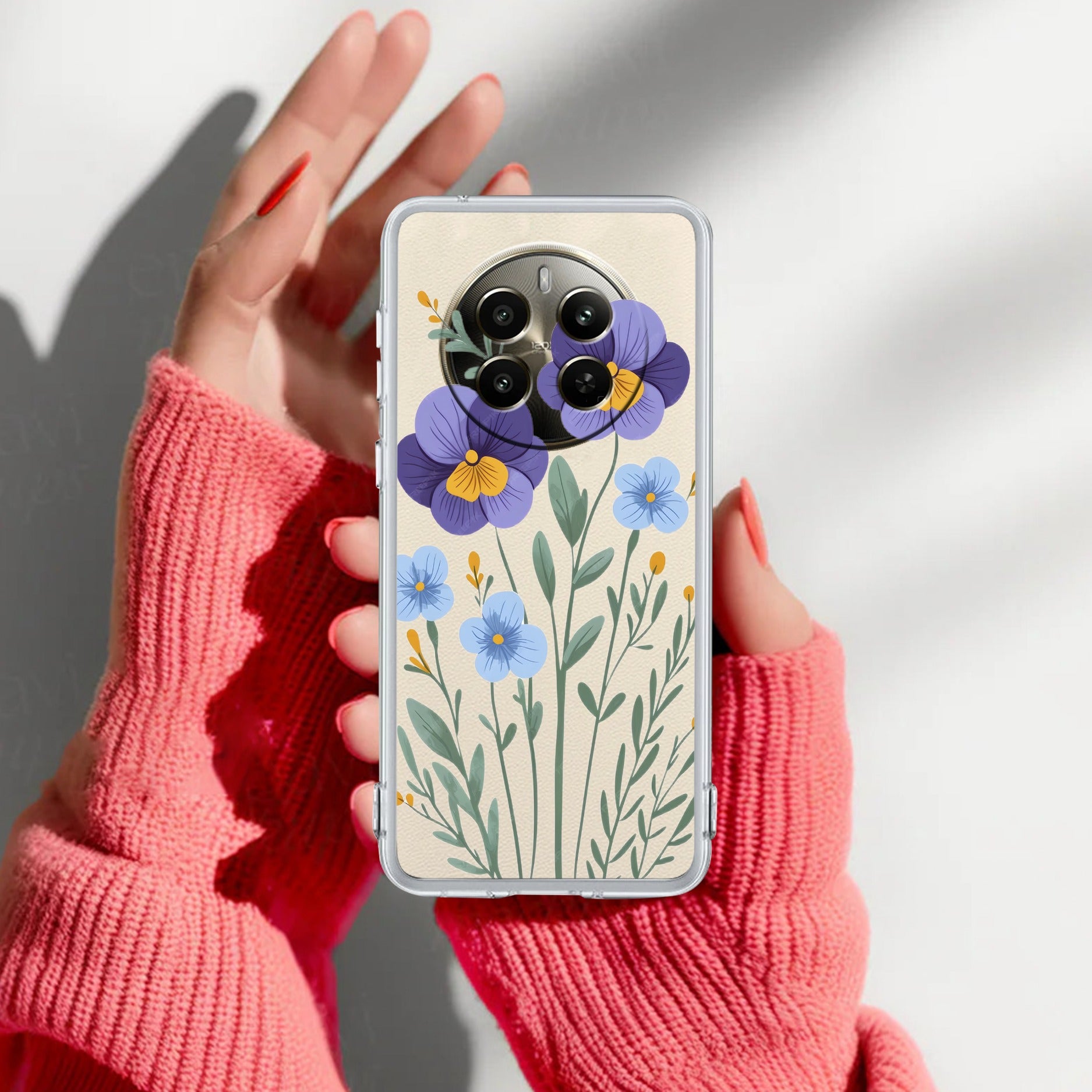 Pansies flowers Anti Yelllow Case For Realme 12 Pro 5G