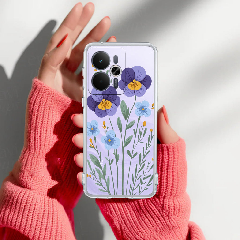 Pansies flowers Anti Yelllow Case For Realme 14T 5G