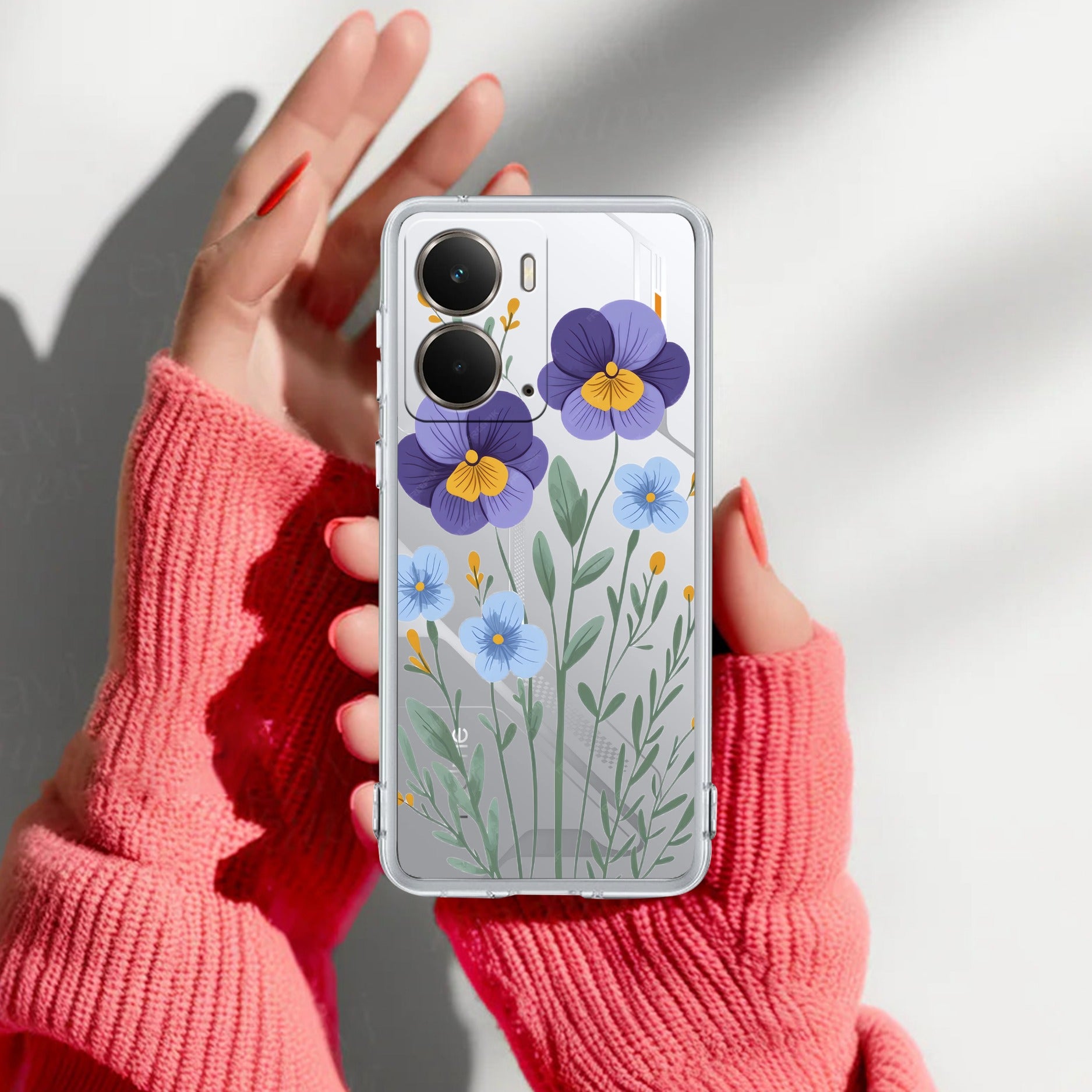 Pansies flowers Transparent Silicon Case For Realme P3 5G