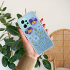 Pansies flowers Transparent Silicon Case For Redmi Note 10 / 10S