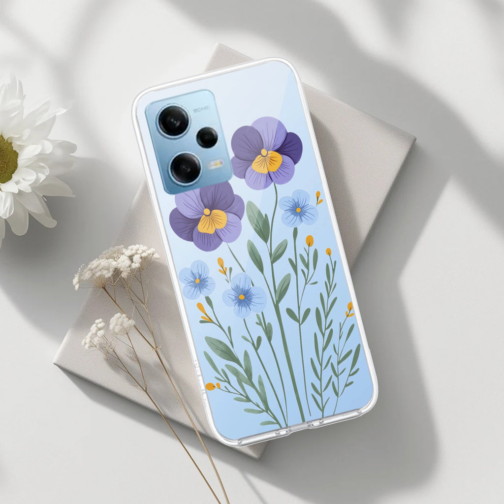 Pansies flowers Transparent Silicon Case For Redmi Note 10 Pro / Redmi Note 10 Pro Max