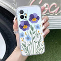 Pansies flowers Transparent Silicon Case For Vivo T1 5G