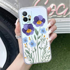 Pansies flowers Transparent Silicon Case For Vivo V29E 5G