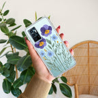 Pansies flowers Transparent Silicon Case For Vivo V23E