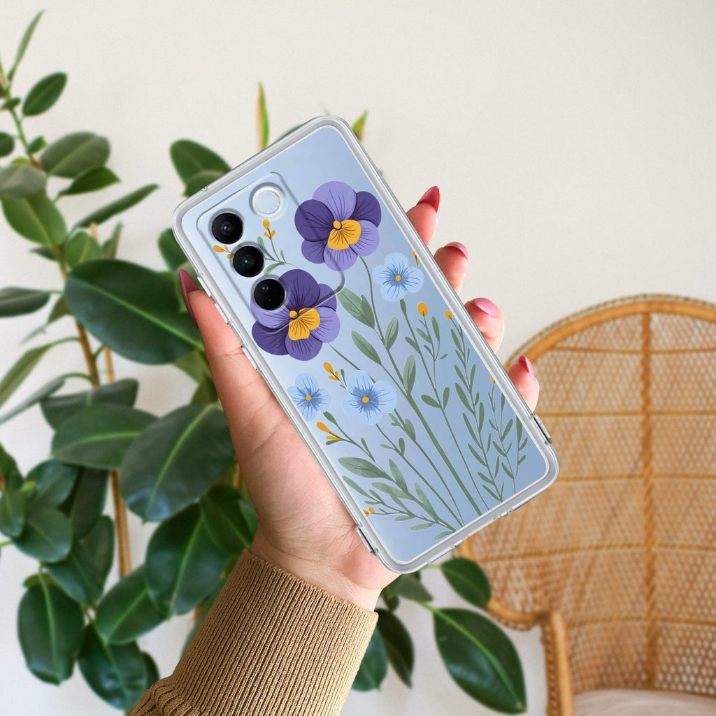Pansies flowers Anti Yellow Case For Vivo V27 Pro 5G