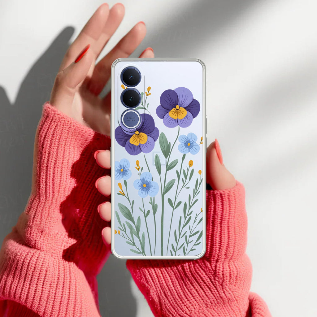 Pansies flowers Anti Yellow Case For Vivo V70 FE 5G