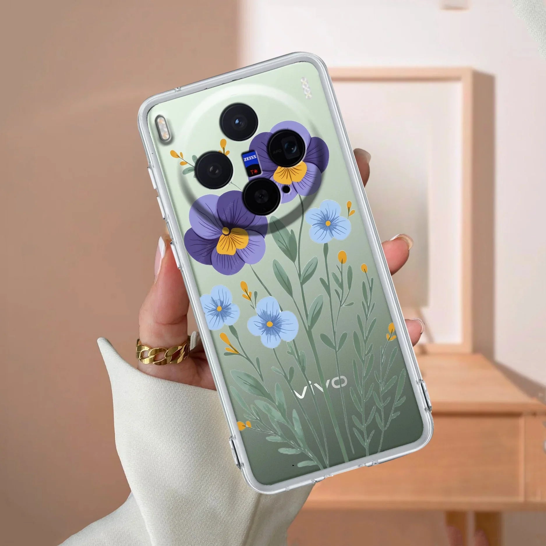 Pansies flowers Transparent Silicon Case For Vivo X300 5G