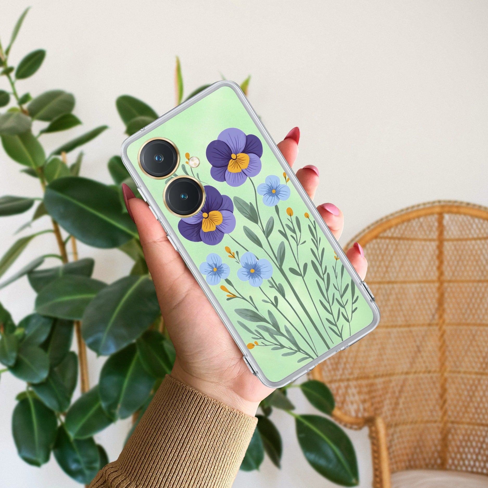 Pansies flowers Anti Yellow Case For Vivo Y27 4G