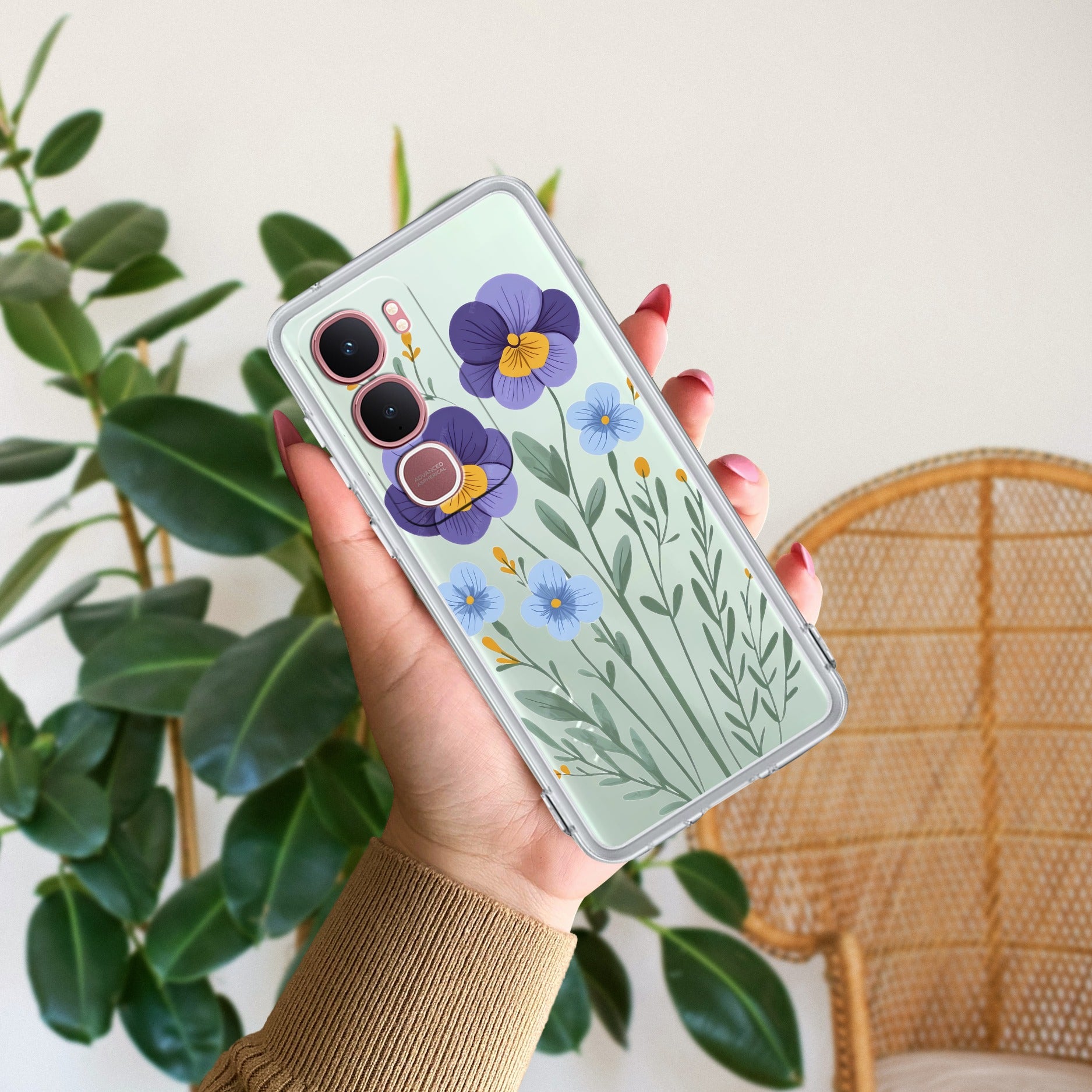 Pansies flowers Anti Yellow Case For Vivo Y31 5G