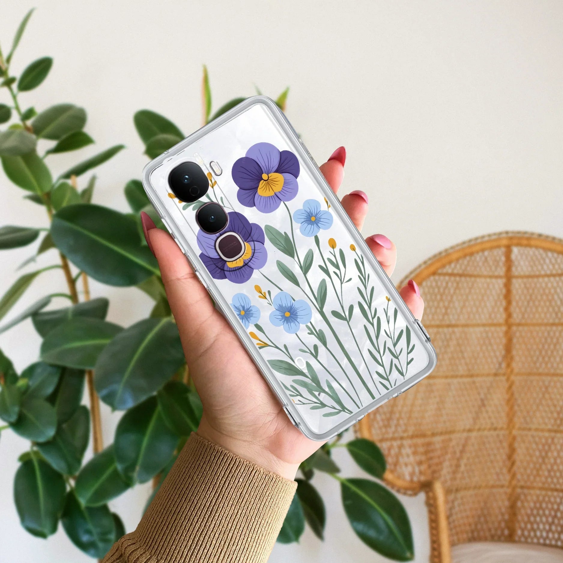 Pansies flowers Transparent Silicon Case For Vivo Y400 Pro 5G