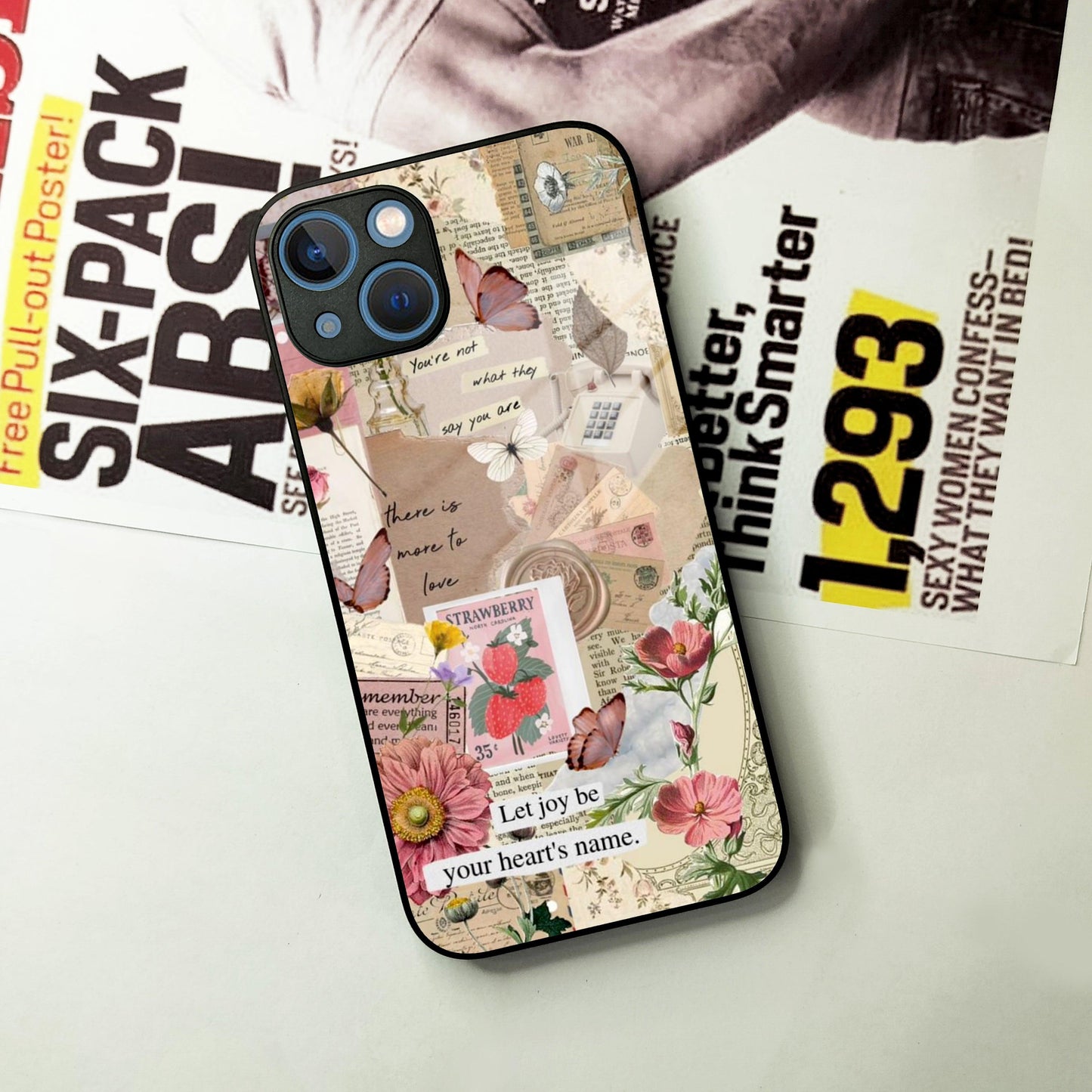 Vintage Vibes Glass Case Cover For iPhone