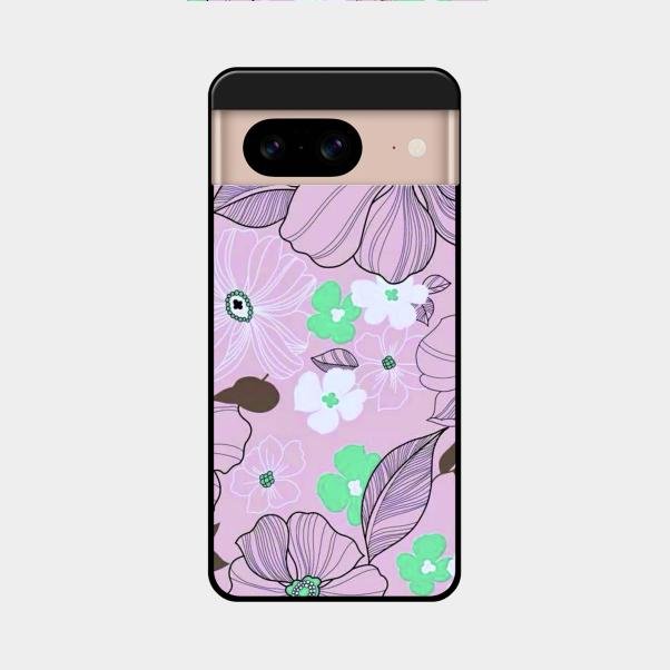 Peach Flower Glass Phone Cover for Google Pixel 8 5G
