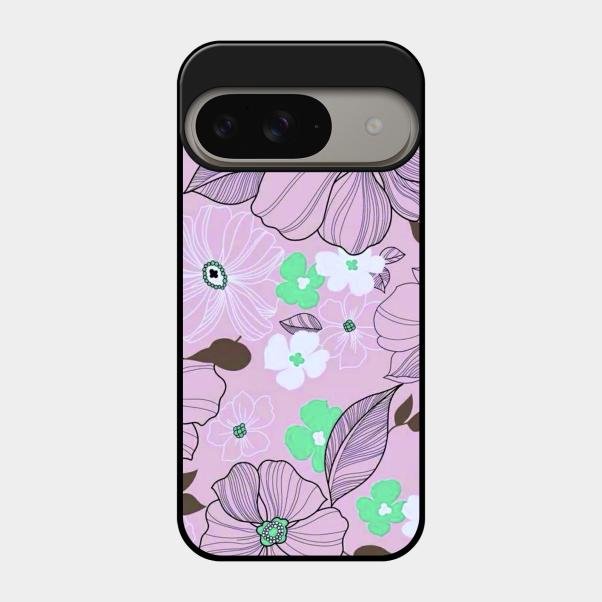 Peach Flower Glass Phone Cover for Google Pixel 9 5G