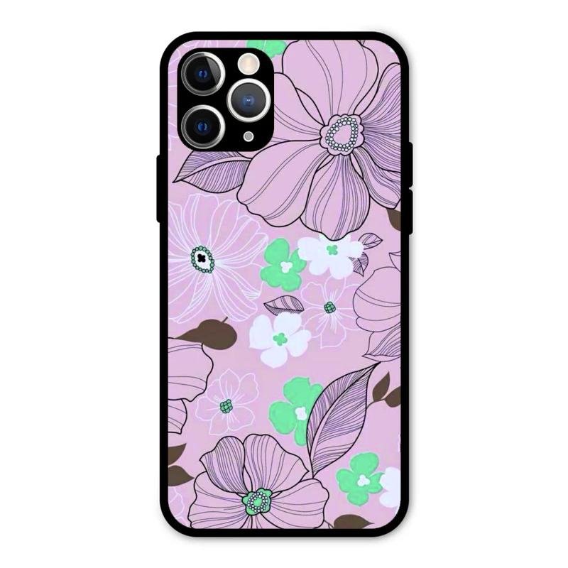 Peach Flower Glass Phone Cover for iPhone 11 Pro