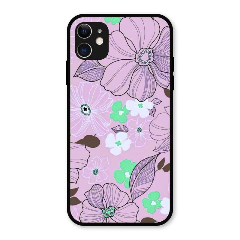 Peach Flower Glass Phone Cover for iPhone 11
