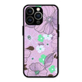 Peach Flower Glass Phone Cover for iPhone 13 Pro