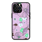 Peach Flower Glass Phone Cover for iPhone 13 Pro