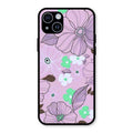 Peach Flower Glass Phone Cover for iPhone 14 Plus
