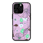 Peach Flower Glass Phone Cover for iPhone 16 Pro