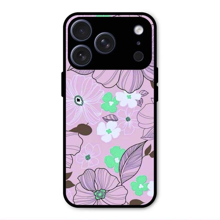 Peach Flower Glass Phone Cover for iPhone 17 Pro Max