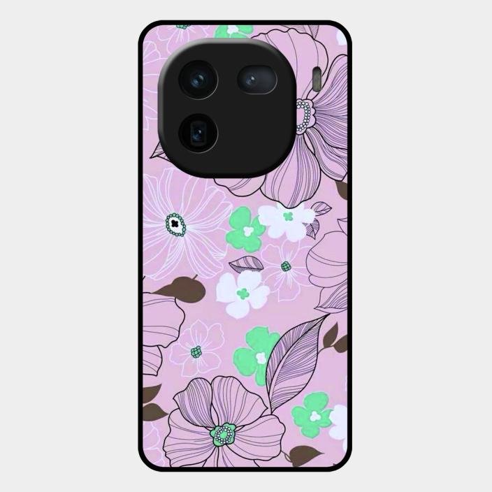 Peach Flower Glass Phone Cover for Iqoo 12 5G