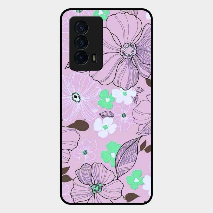 Peach Flower Glass Phone Cover for Iqoo Z5 5G