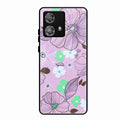 Peach Flower Glass Phone Cover for Motorola Edge 40 5G