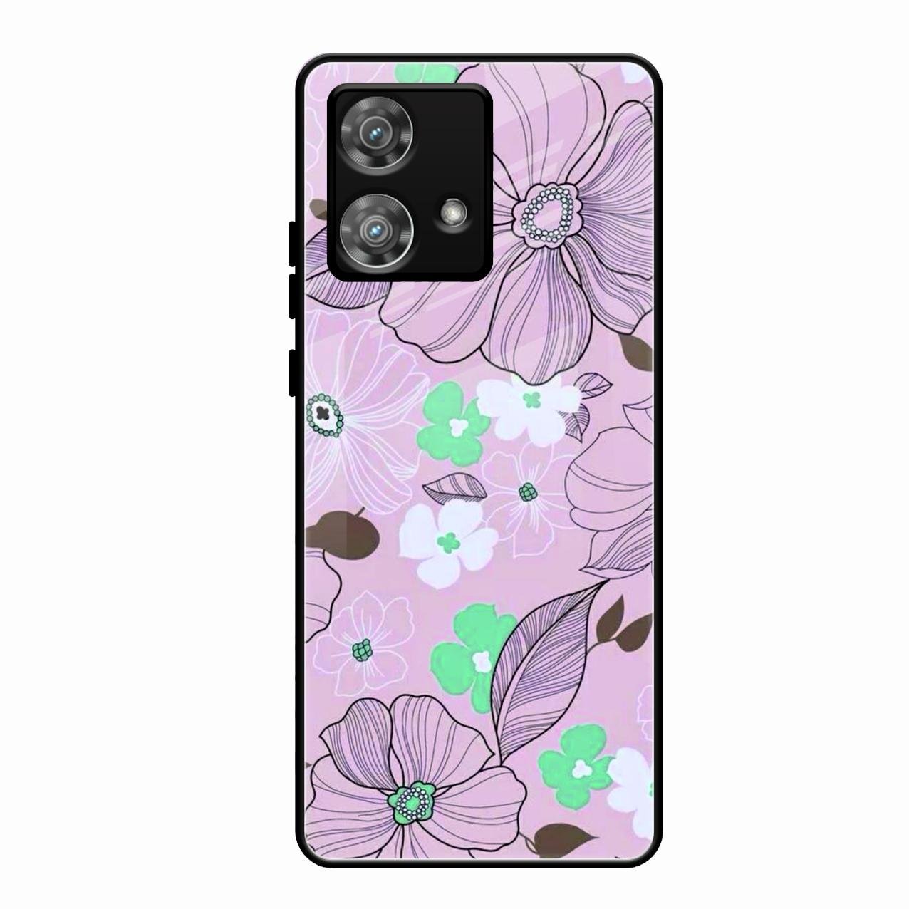 Peach Flower Glass Phone Cover for Motorola Edge 40 5G
