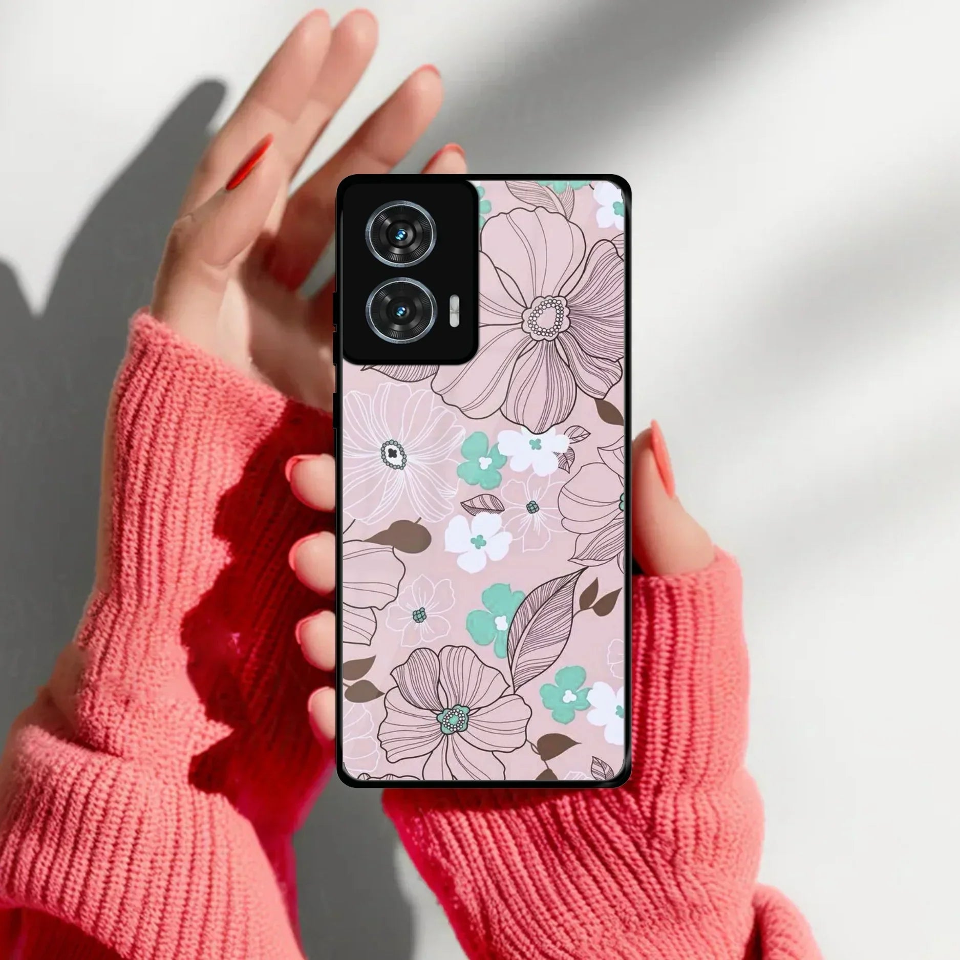 Peach Flower Glass Case Cover For Motorola - ShopOnCliQ