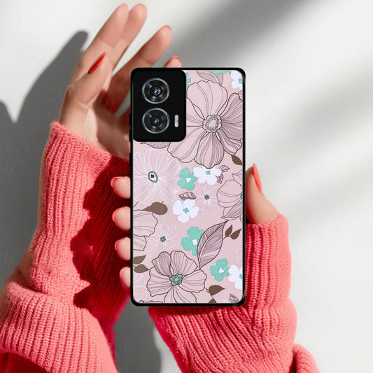 Peach Flower Glass Case Cover For Motorola