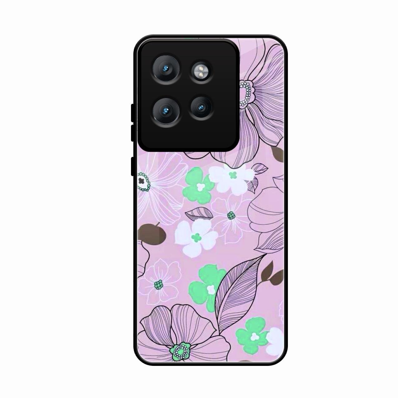 Peach Flower Glass Phone Cover for Motorola Edge 50 Neo