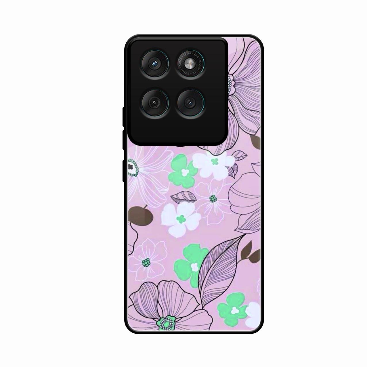 Peach Flower Glass Phone Cover for Motorola Edge 60 Pro 5G