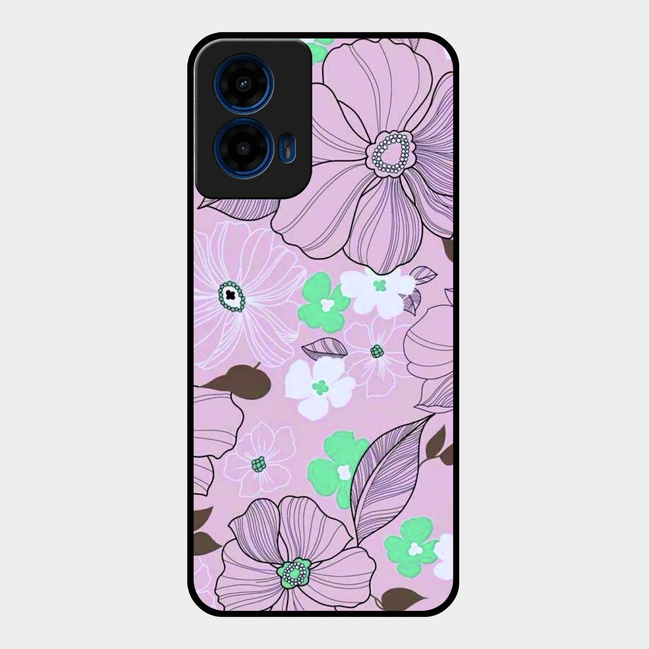 Peach Flower Glass Phone Cover for Motorola G45 5G