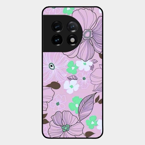 Peach Flower Glass Phone Cover for Oneplus 11 5G