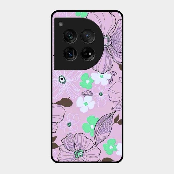 Peach Flower Glass Phone Cover for Oneplus 12 5G