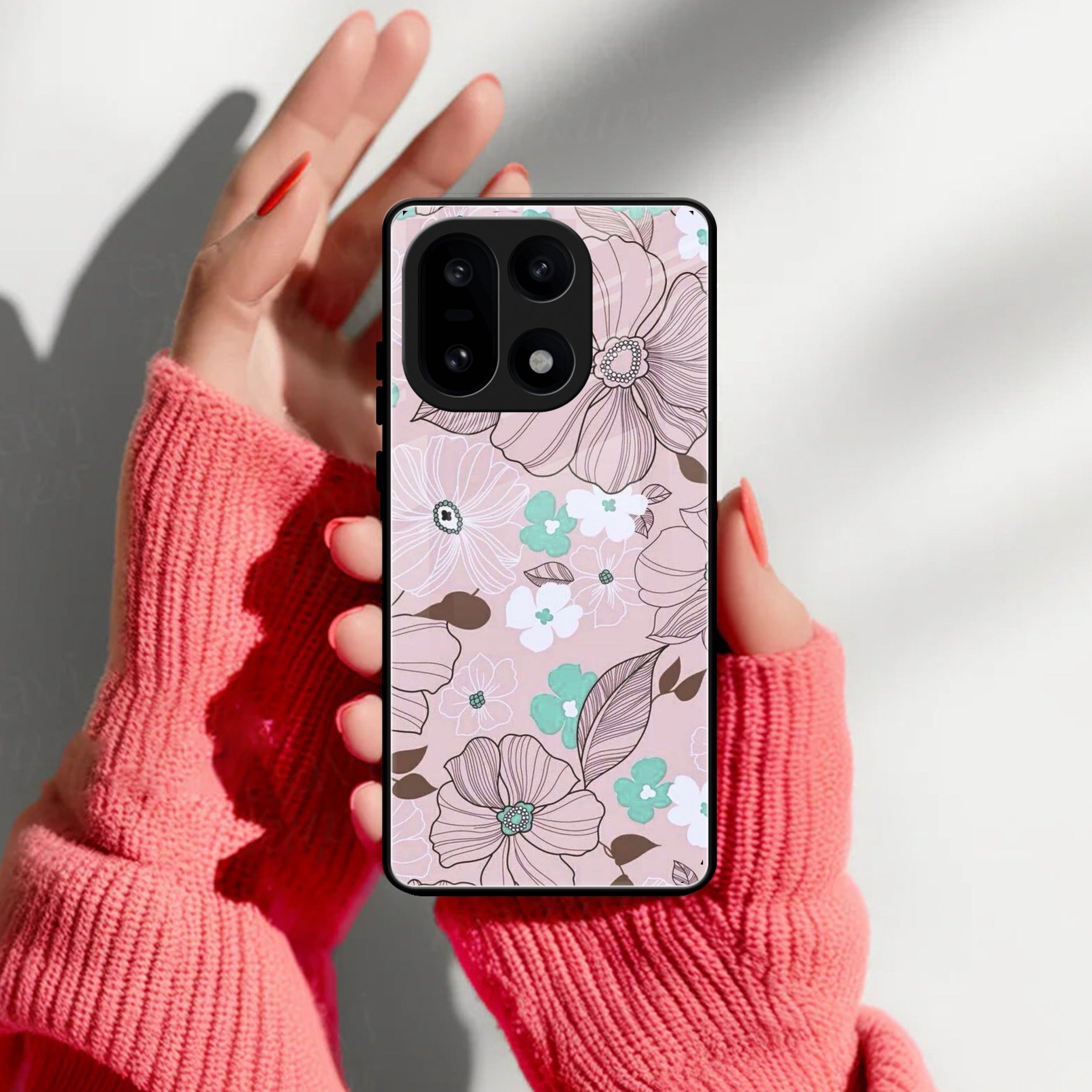 Peach Flower Glass Phone Cover for OnePlus 15 5G