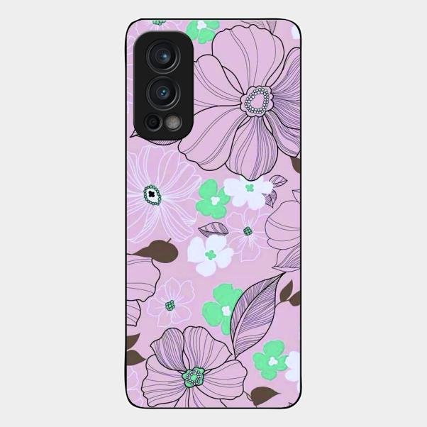 Peach Flower Glass Phone Cover for Oneplus Nord 2 5G